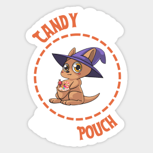 Cute Halloween kangaroo witch Sticker